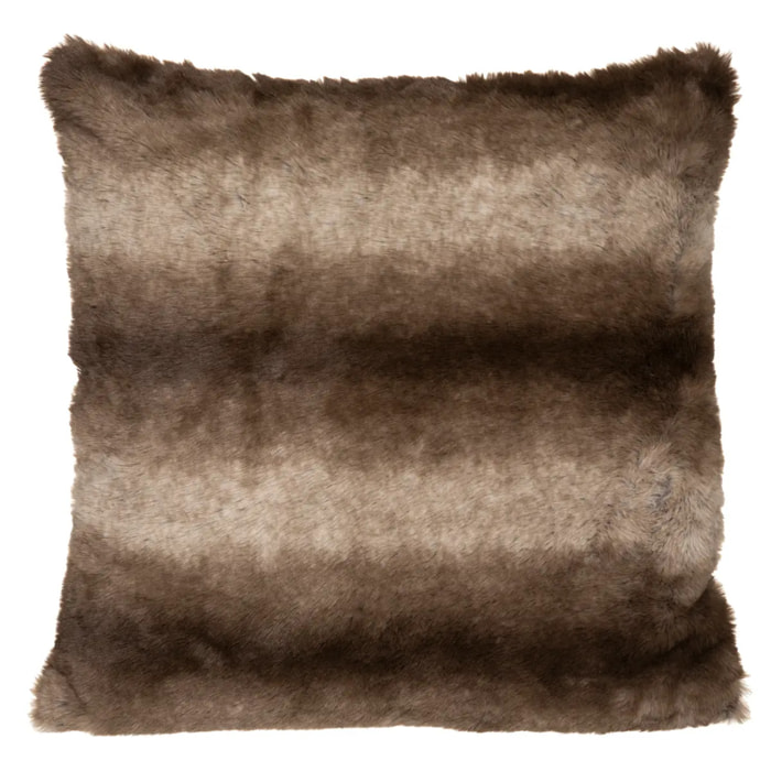 Coussin "Grizzli" - fausse fourrure - marron 45x45 cm