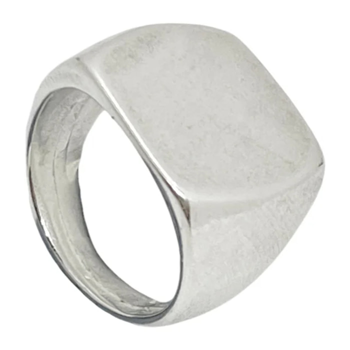 Anillo Sello rectangular "Gloria Mago" plata chapado 7micras T15