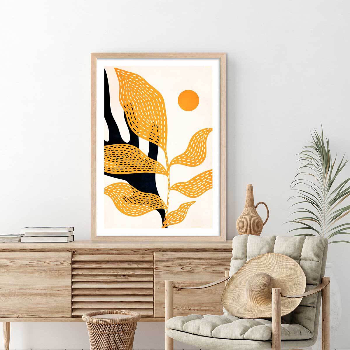 Affiche ""Le Jardin de Van Gogh"" Affiche + cadre en bois - Chêne