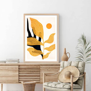 Affiche ""Le Jardin de Van Gogh"" Affiche + cadre en bois - Chêne