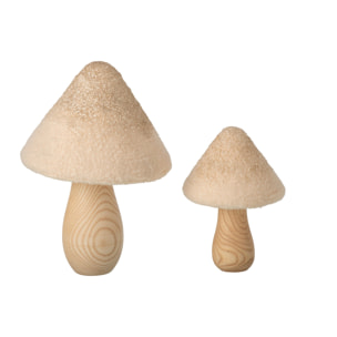 J-Line 2 champignons - bois - naturel/beige clair
