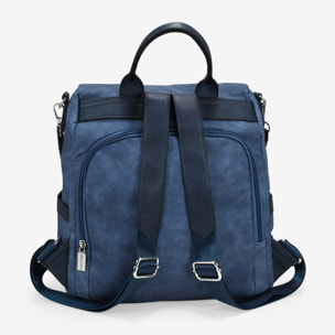 Mochila antirrobo azul con cremallera