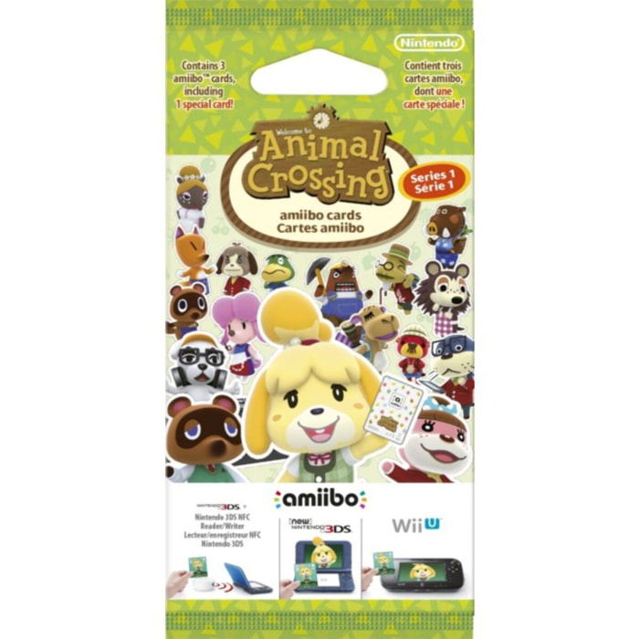 Pack cartes Amiibo NINTENDO 3 cartes Animal Crossing Série 1