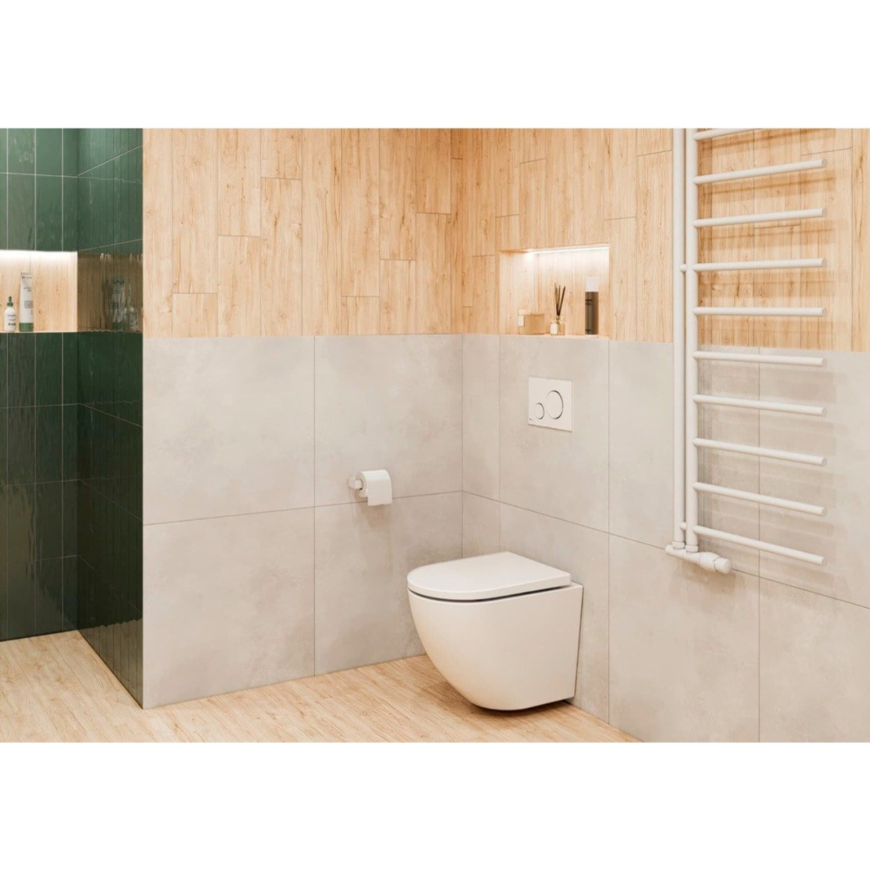 Mood Porte-papier toilette design en acier inoxydable, blanc (SATDMOOD26B)