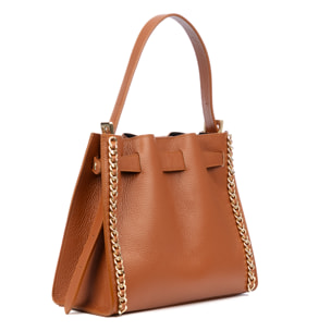 Borsa a spalla donna Barano. Vera pelle Dollaro.