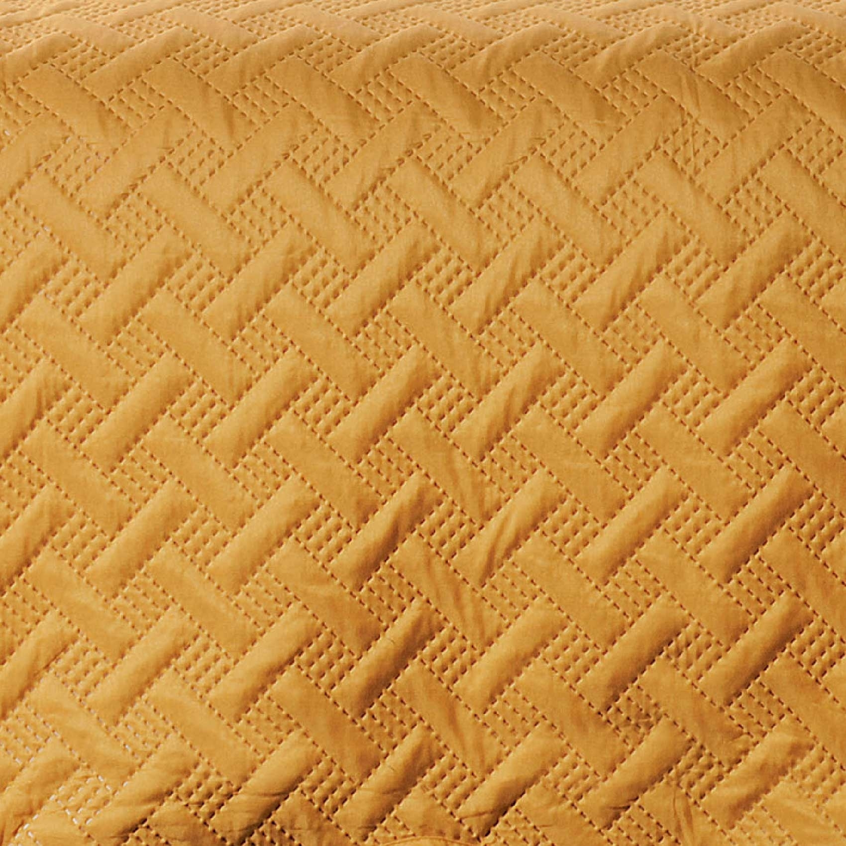 Couverture molletonné surpiquage graphique - Jaune