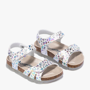 Sandalias De Niña Bio Con Estampado De Corazones