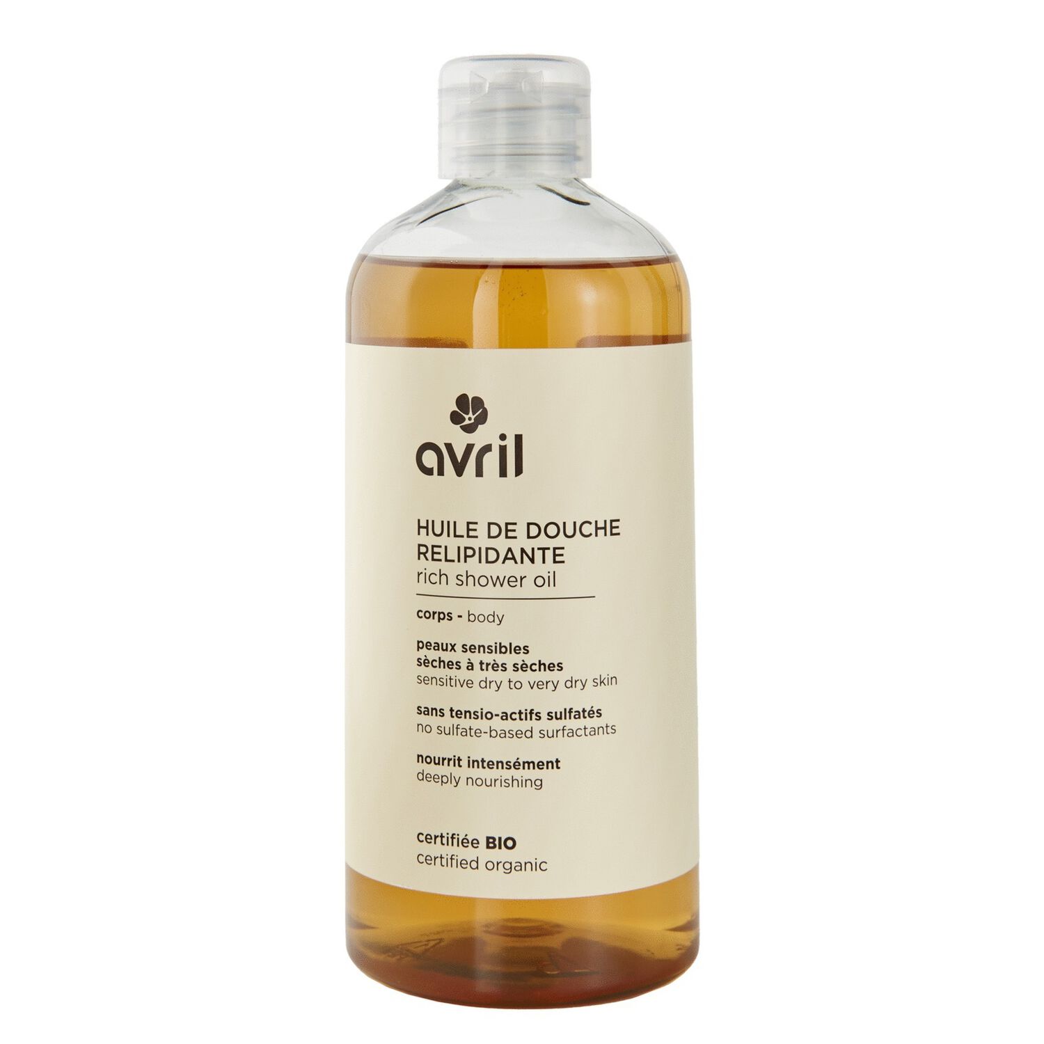 Huile Douche Certifié Bio - Huile Douche Relipidante peaux sensibles 500ml