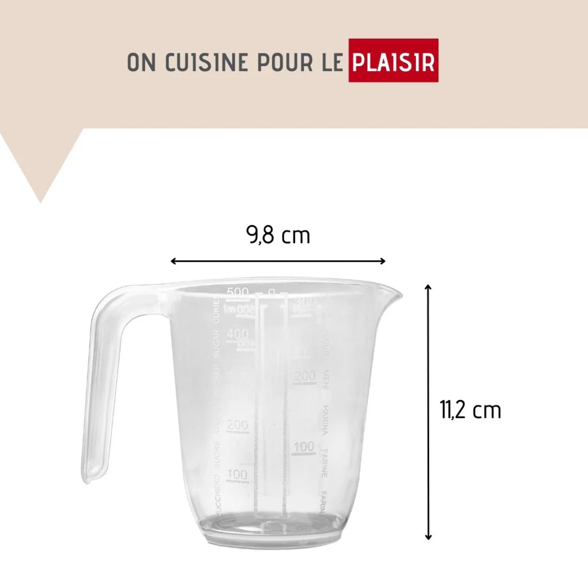 Verre doseur en plastique transparent Fackelmann Basic