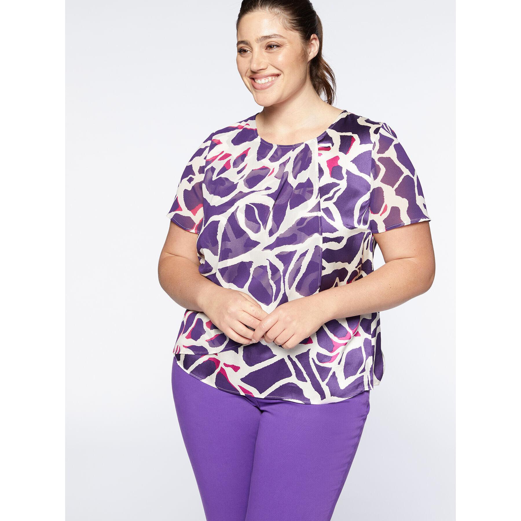 Fiorella Rubino - Blusa stampata con sovrapposizione - Viola