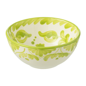 J-Line bol Granada High - céramique - blanc/vert - small - Ø 14 cm