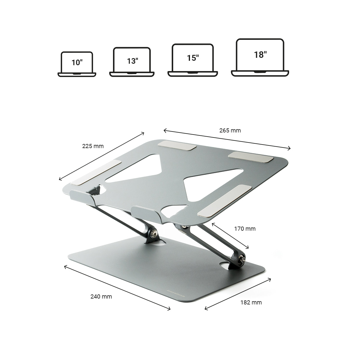 Supporto per Laptop Pieghevole e Regolabile Lastan - 26,5 x 22 x 4,5 cm