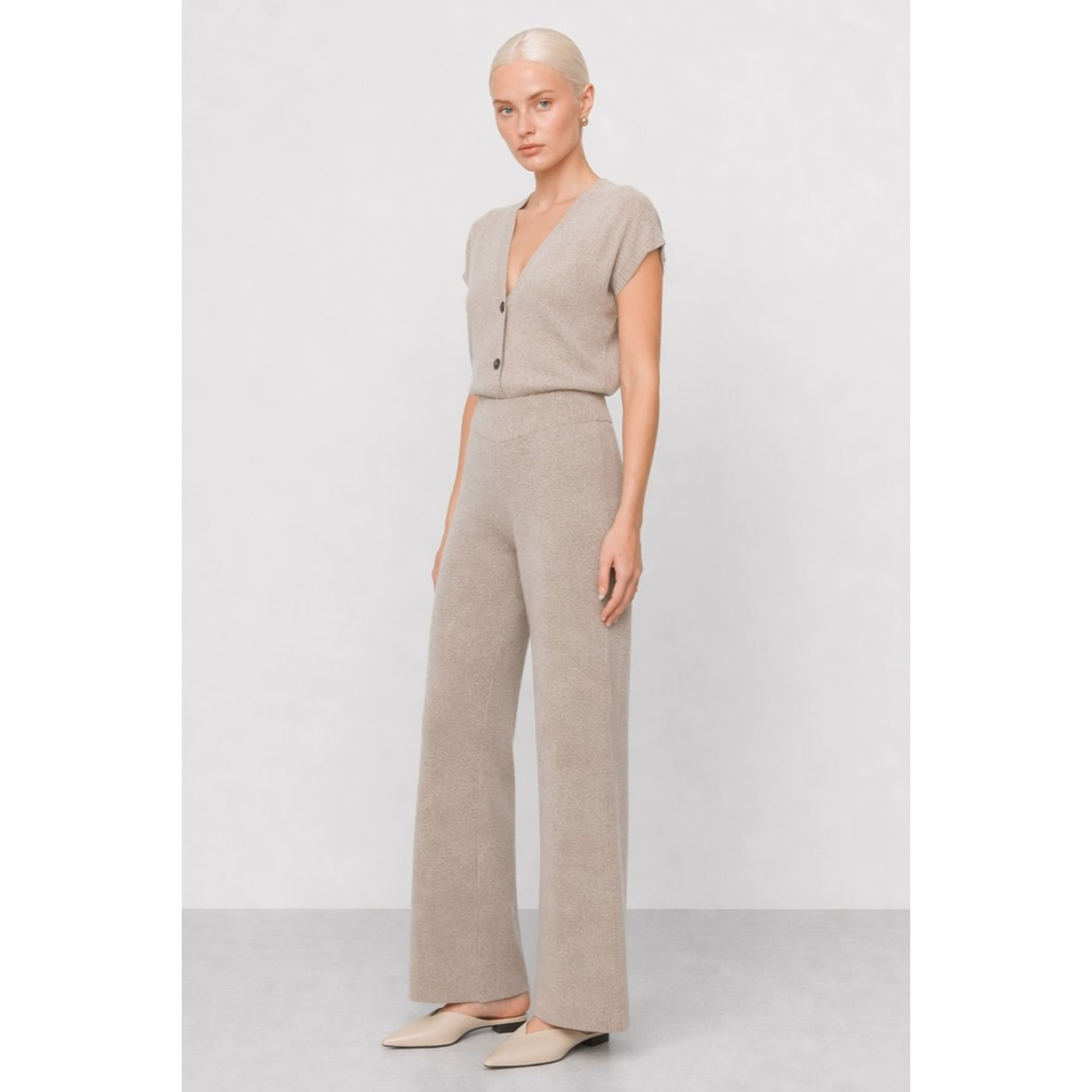 Kocca - Pantaloni da donna in maglia a vita alta e gamba larga Donna