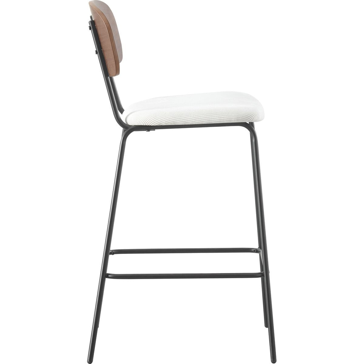 Lot de 2 tabourets de bar en velours côtelé - DANY
