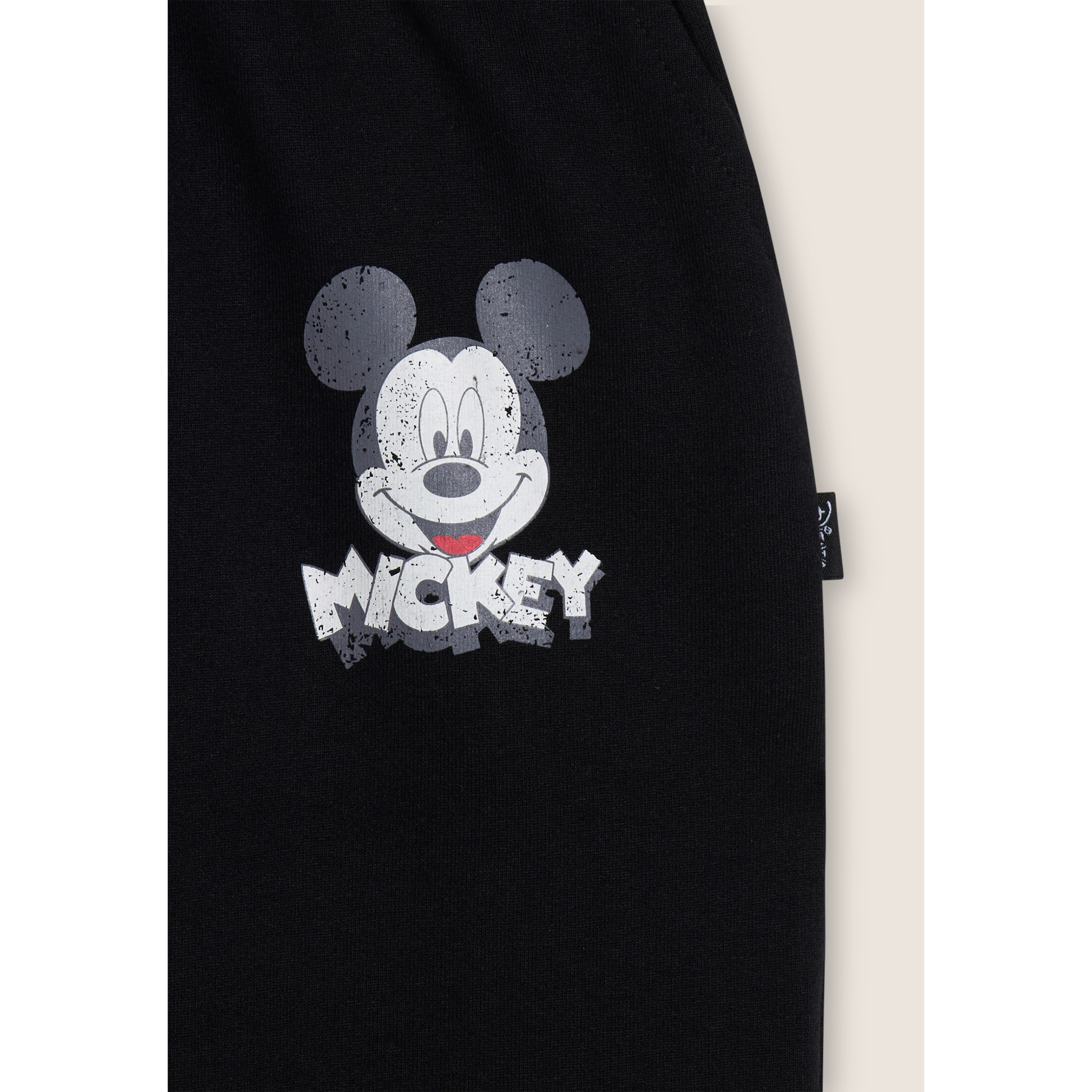 Pantaloni Jogger neri regular fit con stampa Mickey Mouse