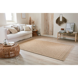 Nature - tapis aspect jute à motifs losanges beige