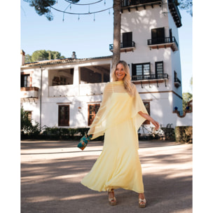 Vestido largo de corte imperio con tirantes