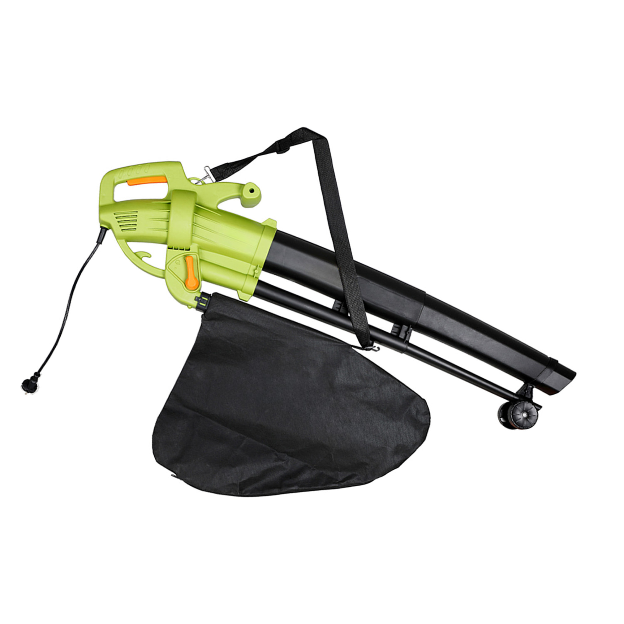 Aspirafoglie Soffiatore Elettrico Da Giardino 3 in 1 Aspiratore Trituratore Soffia Foglie 3000 W 270 Km/h Con Sacca Raccolta 45 L Rotelle Tracolla