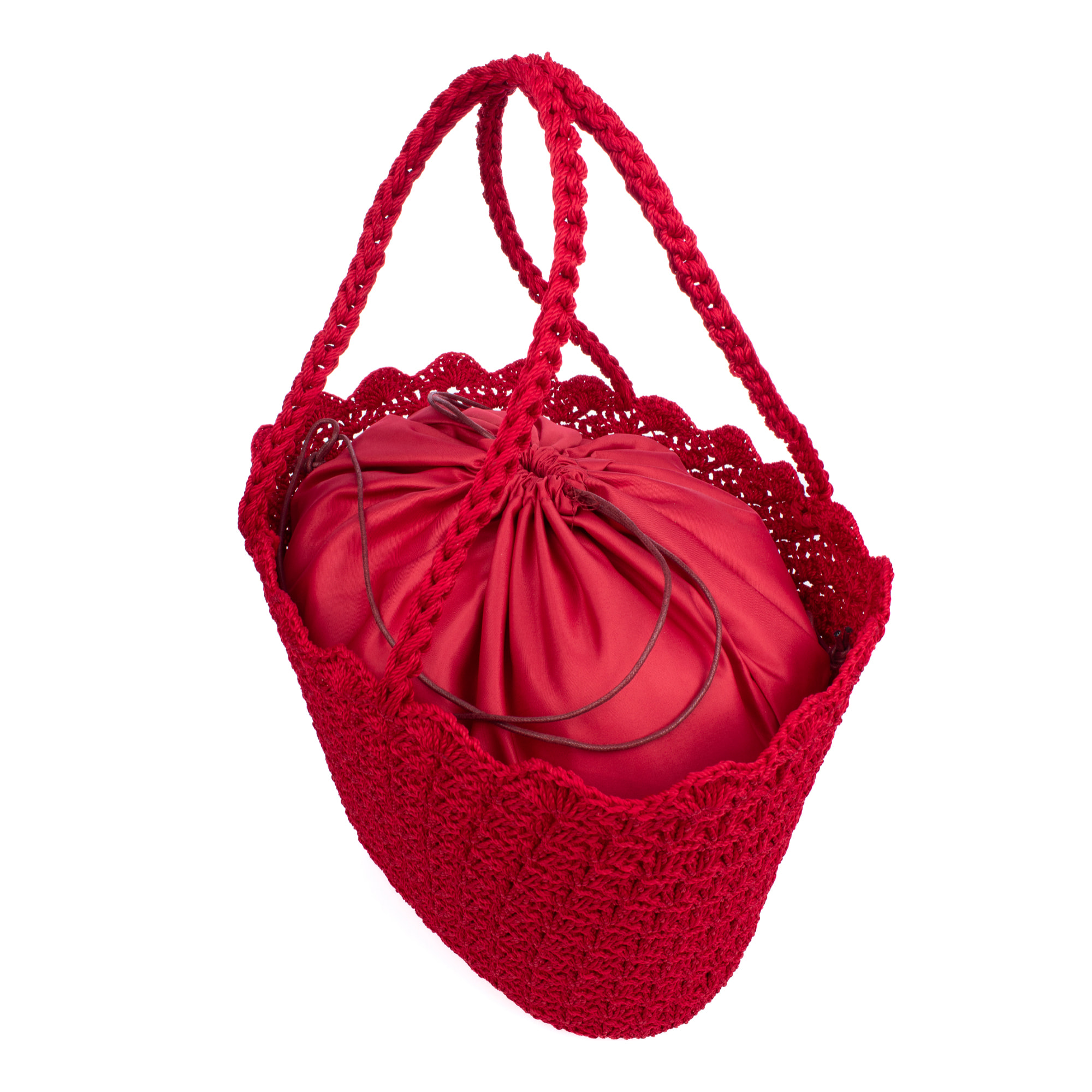 Basentello Bolso de hombro Mujer. Fabricaco en algodón tejido artesanal a mano.