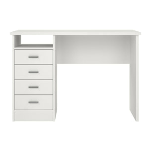 Scrivania Appollo, Scrittoio multiuso, Tavolo per ufficio porta PC, Piano di lavoro, 110x45 h76 cm, Bianco