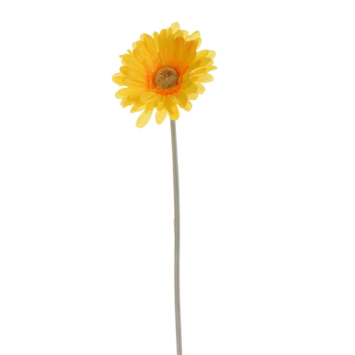 Fiore Di Gerbera. Altezza 53 Cm - Pezzi 24 - 10X53X10cm - Colore: Giallo - Bianchi Dino - Fiori Artificiali