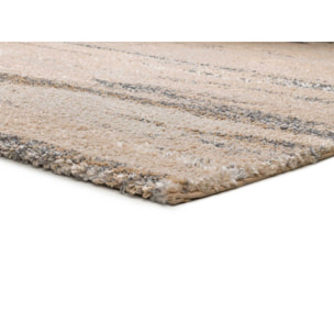 ENYA Alfombra étnica con relieve tipo shaggy beige, varias medidas disponibles.