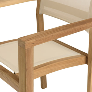 FUN - Lot de 2 fauteuils empilables textilène couleur beige
