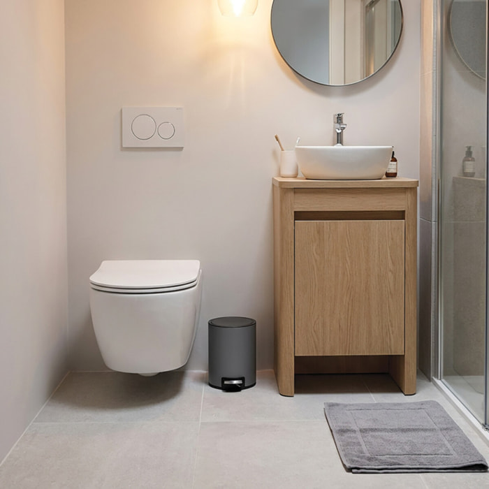 Poubelle à pédale Inox RIKU 5L Gris mat Spirella