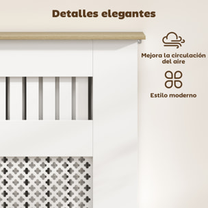 Cubre Radiadores, Cubreradiador de MDF, 78x19x81 cm, Cubierta para Radiador, Diseño Moderno de Listones y Nido de Abeja, para Salón, Dormitorio, Blanco