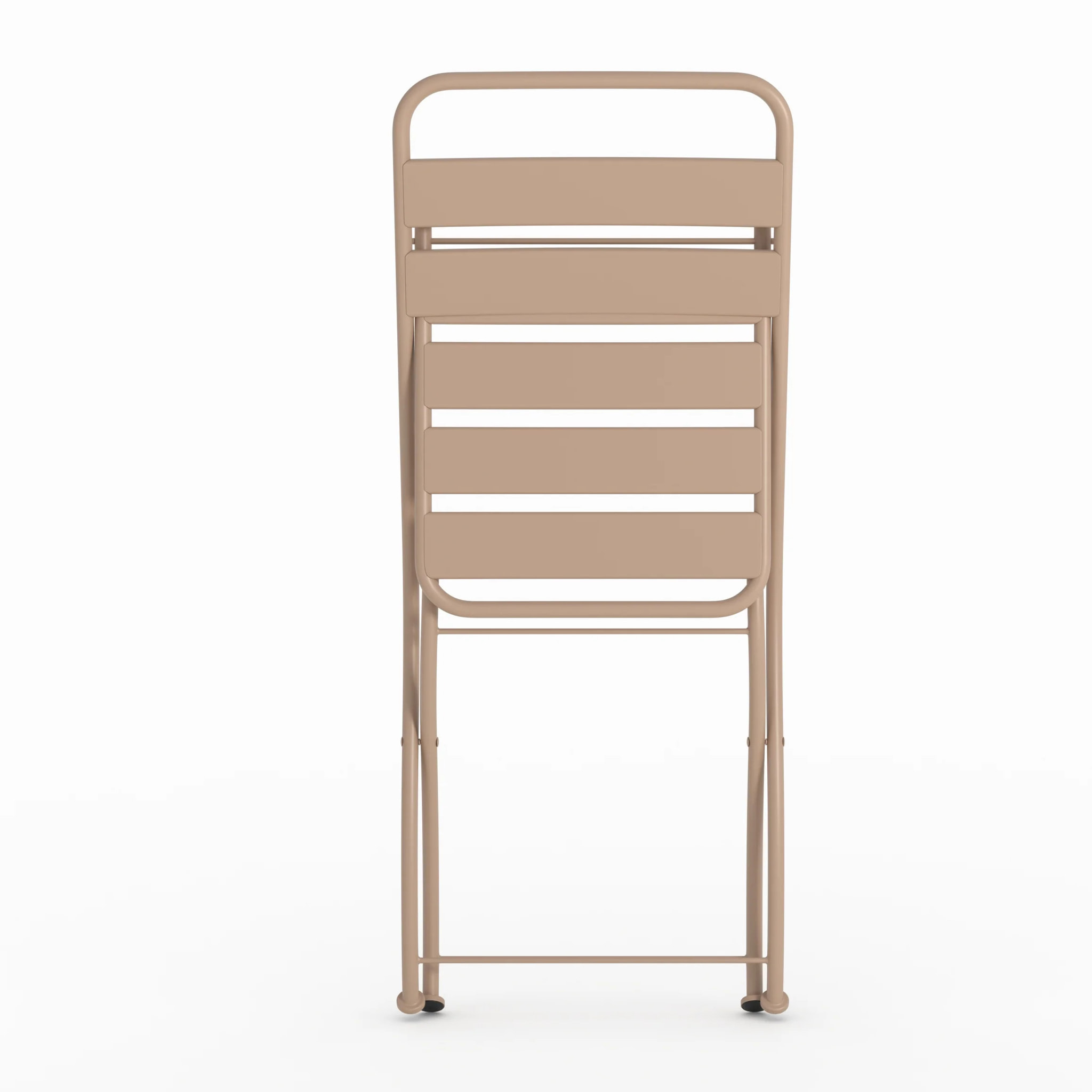 Lot de 2 chaises de jardin en métal taupe, pliantes - Yumi