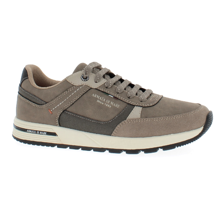 Armata di Mare Scarpe Uomo Sneakers Casual Stringate con Soletta Rimovibile in Memory Foam AMU W24L628 Taupe