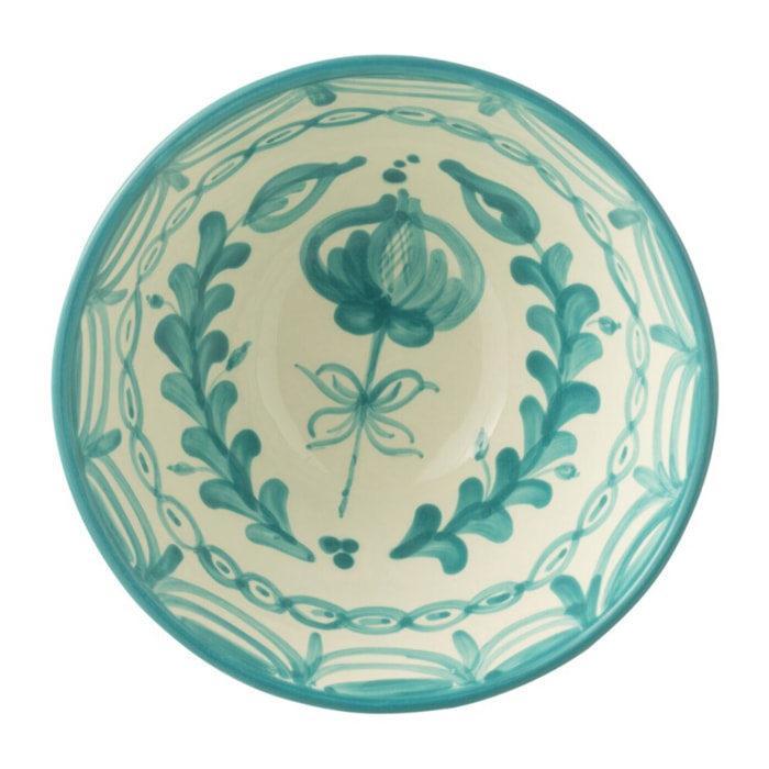 J-Line bol Granada High - céramique - blanc/aqua - medium - Ø 22 cm