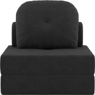 Edna - fauteuil convertible déplimousse en tissu bouclette - Noir