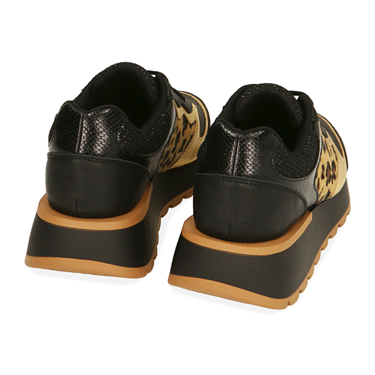 Sneakers nero leopard