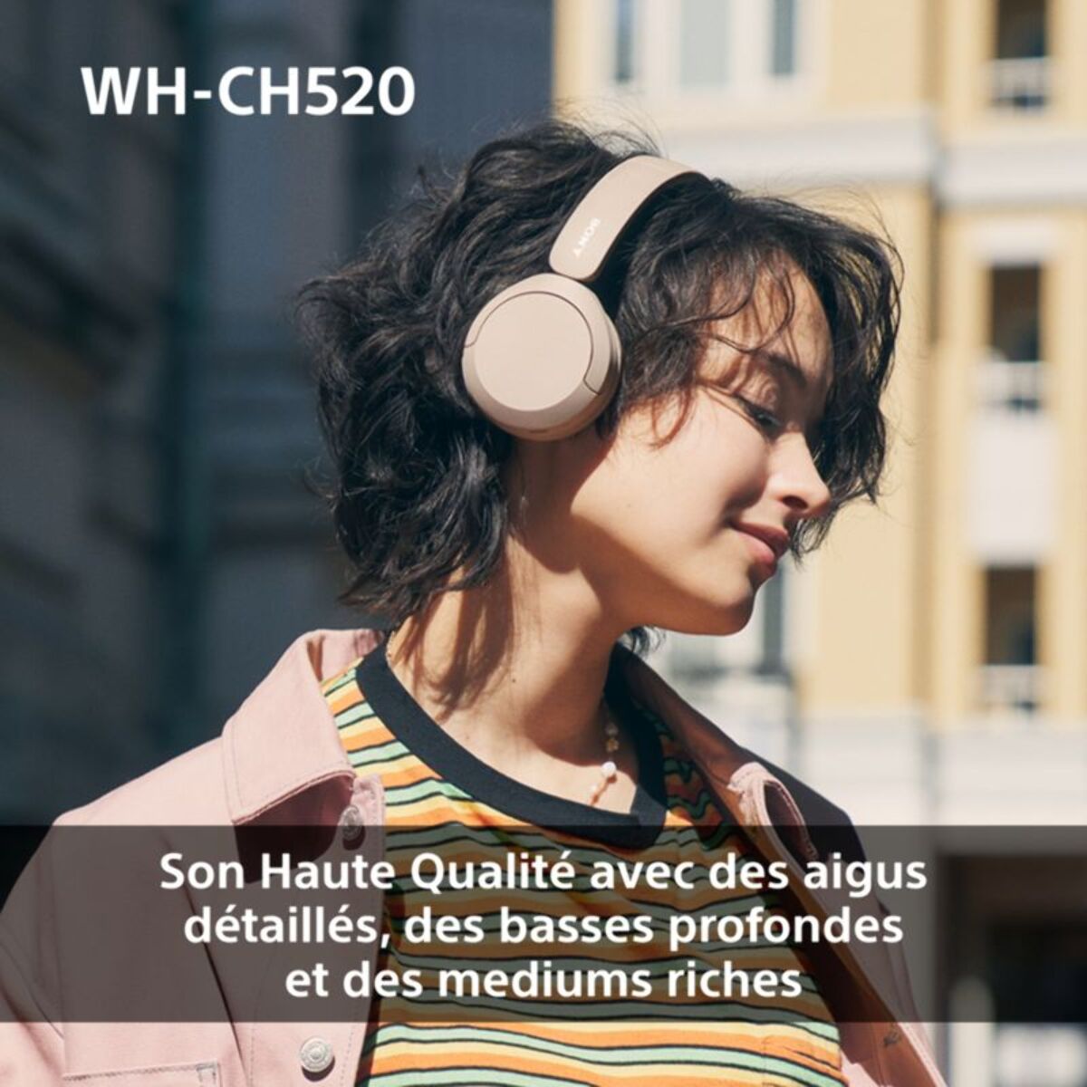 Casque SONY WH-CH520 Crème