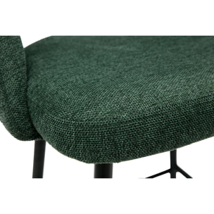 Tabourets de bar en tissu effet velours texturé vert H65 cm (lot de 2) COSETTE