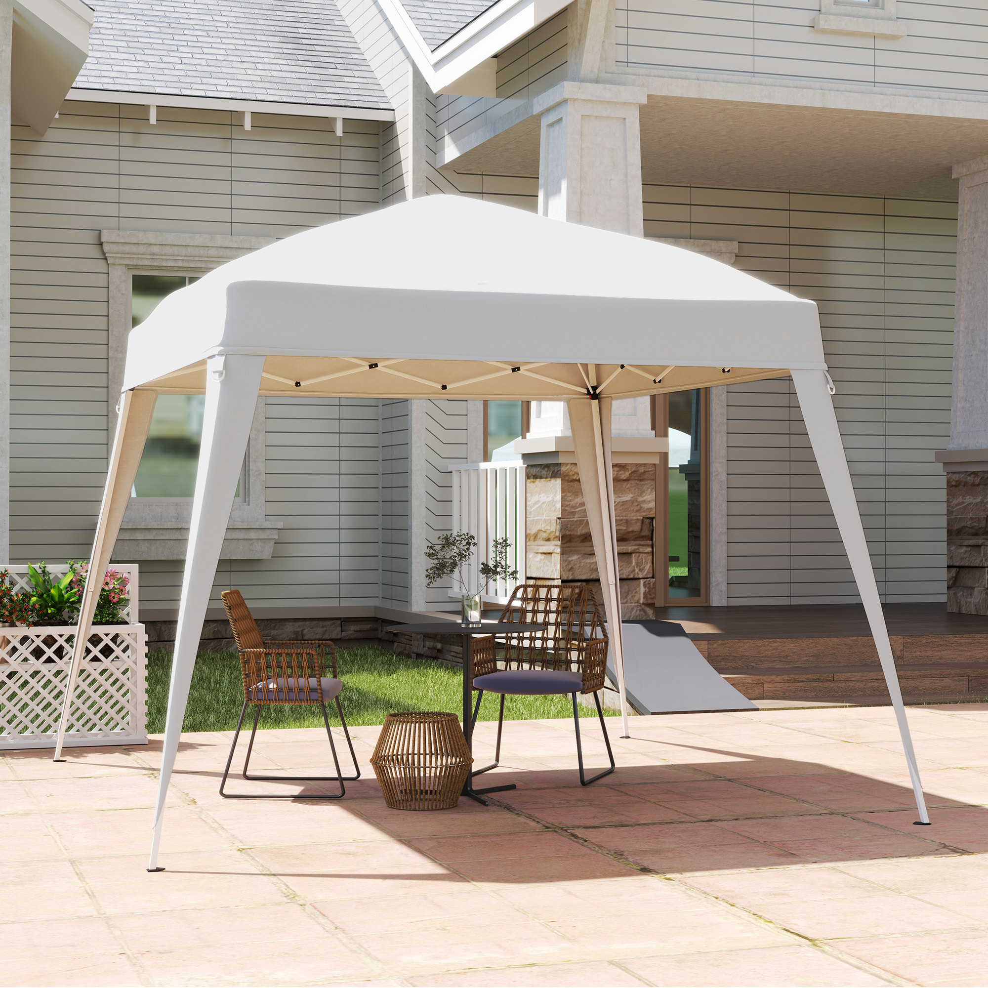 Toldo de Pérgola de Recambio 3x3m Techo de Repuesto para Carpa Plegable de Jardín de Tela Oxford con Protección UPF 50+ Impermeable Cierres de Velcro y Ganchos Elásticos Blanco