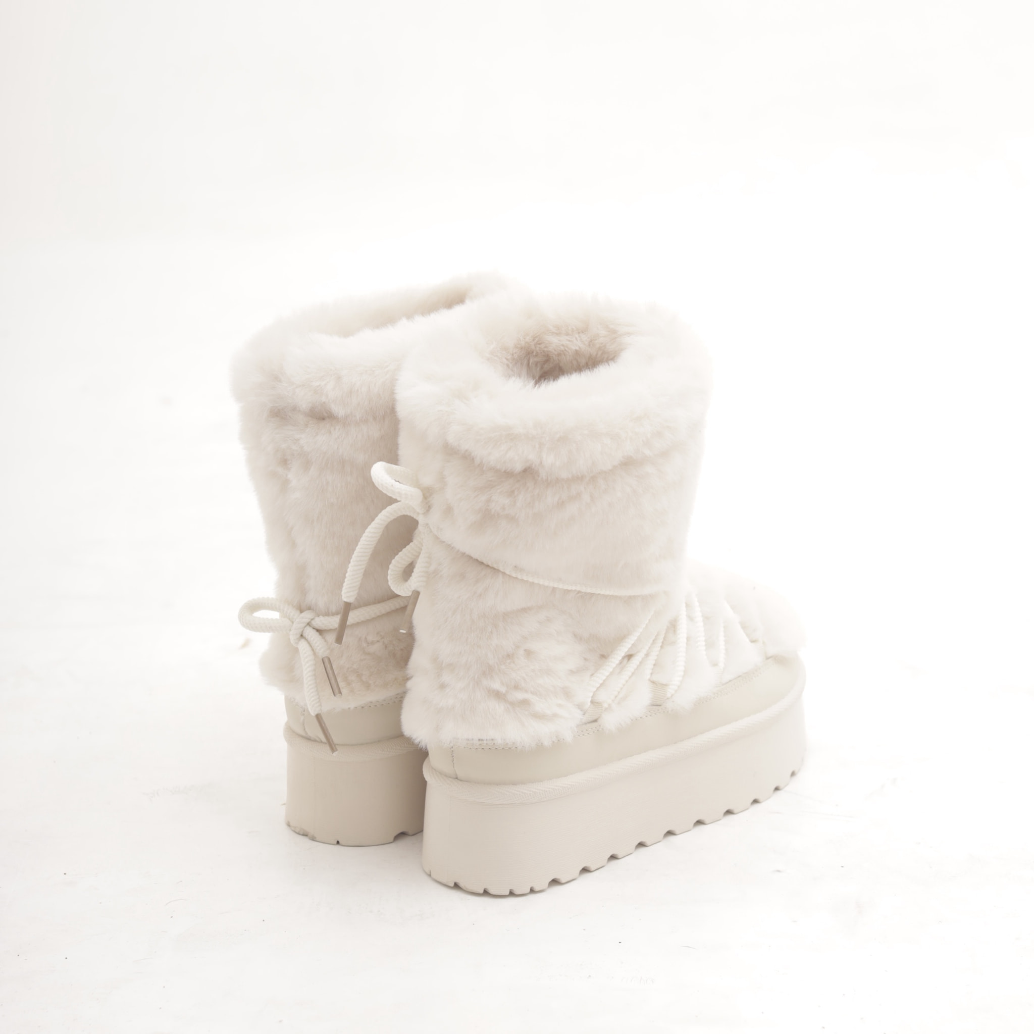 STIVALETTO MAMMUT LACCI FUR PANNA