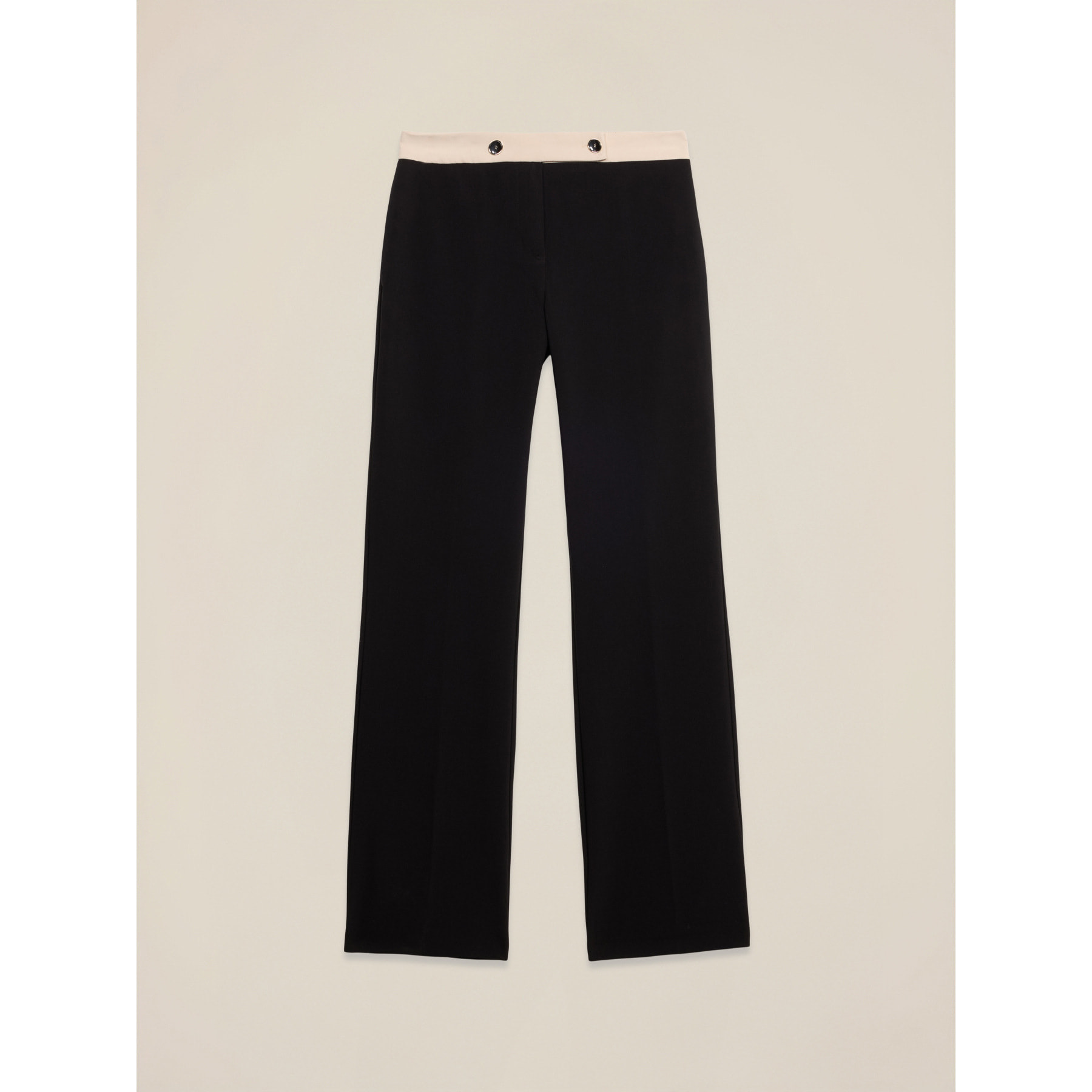 Oltre - Pantaloni palazzo con dettaglio a contrasto - Nero