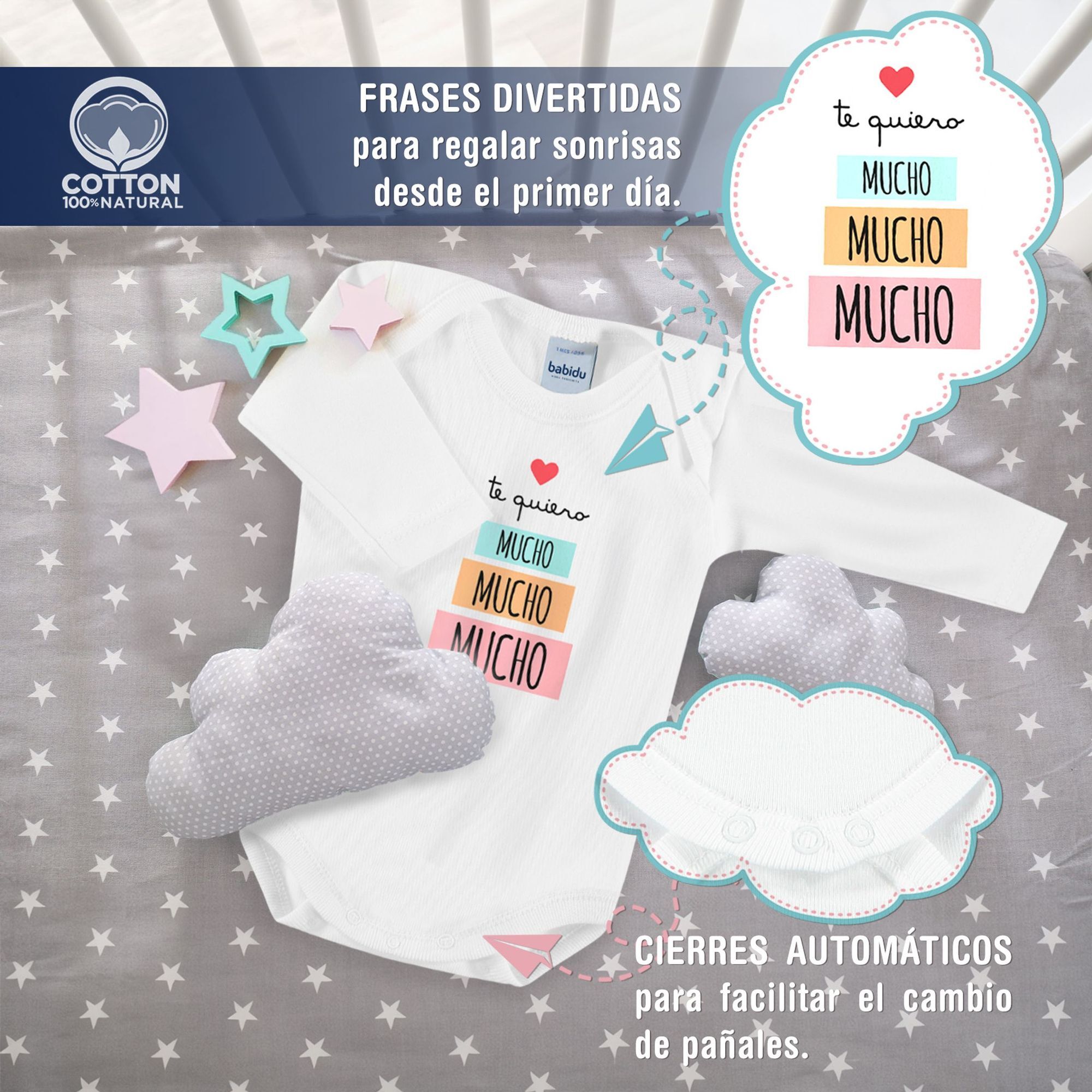 Body bebé manga larga frases americano