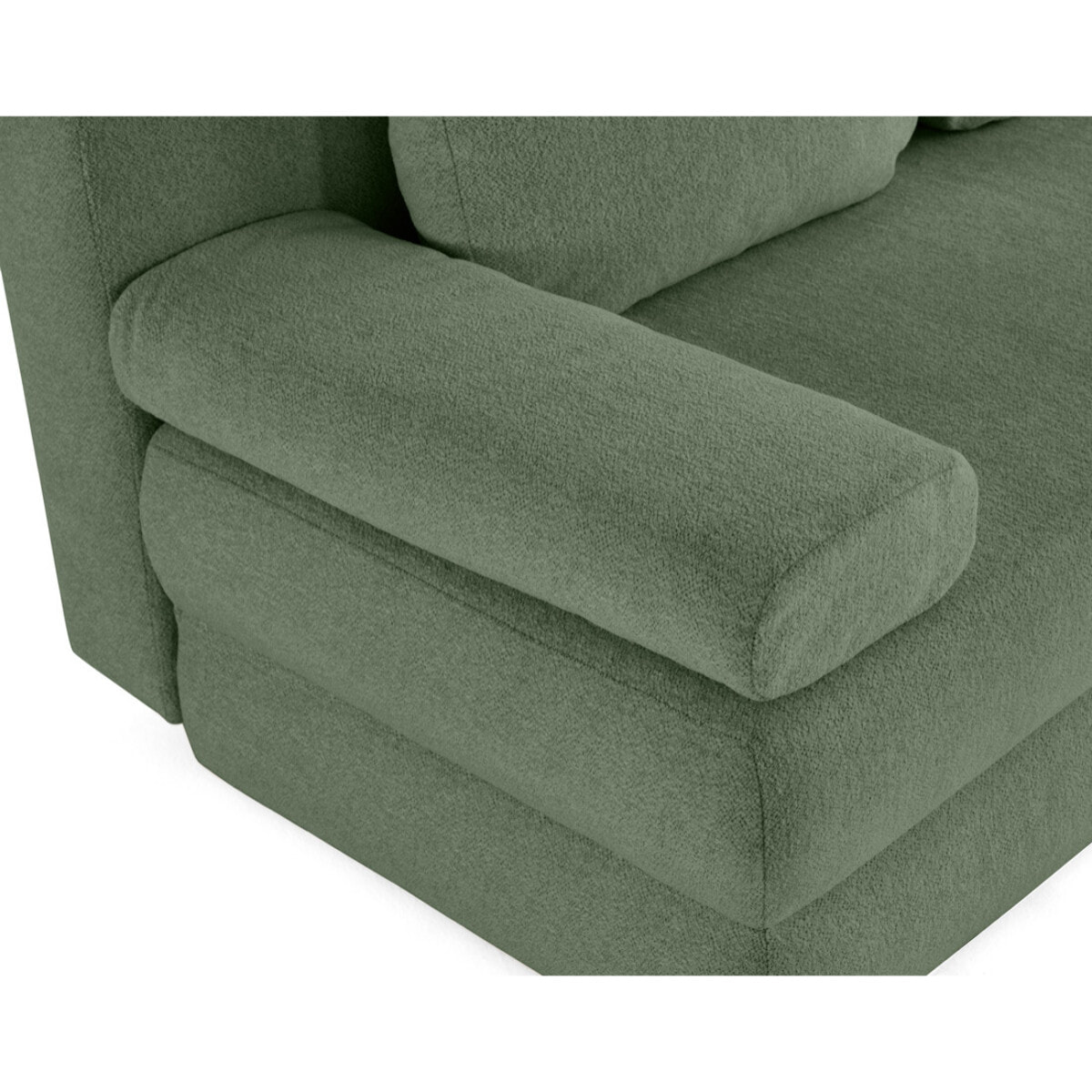 Nora - canapé 3 places convertible avec coffre en tissu texturé - Vert