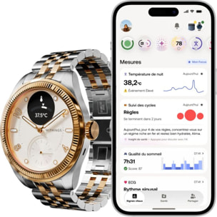 Montre santé WITHINGS Scanwatch Nova Brilliant 39mm Gold