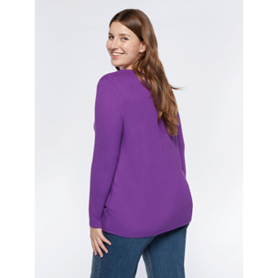 Fiorella Rubino - Camiseta de punto con cremallera lateral - Violeta