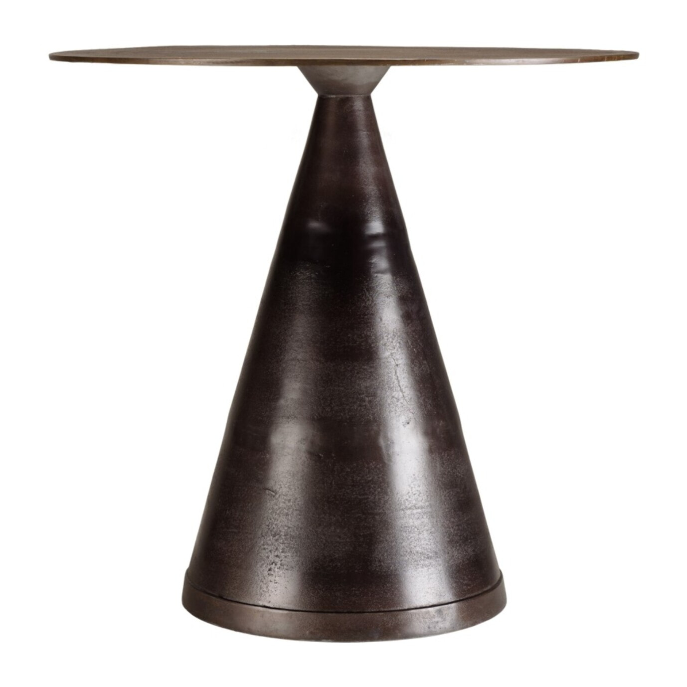 JOHAN - Table ronde 80cm alu couleur laiton pied conique