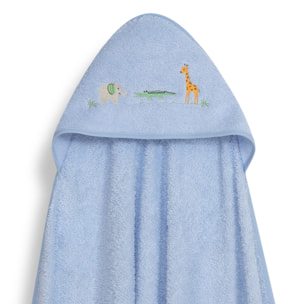 Capa Baño 1X1 Mod Savanna Bordado+ Gorro Azul
