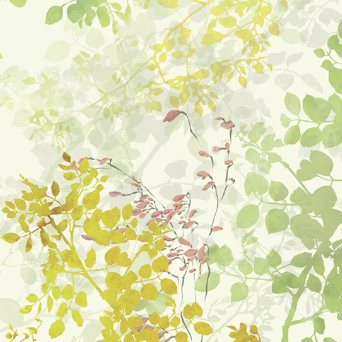 Serviette lin & coton lavé imprimé multicolore Canopee blanc