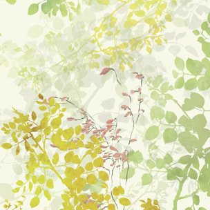 Serviette lin & coton lavé imprimé multicolore Canopee blanc