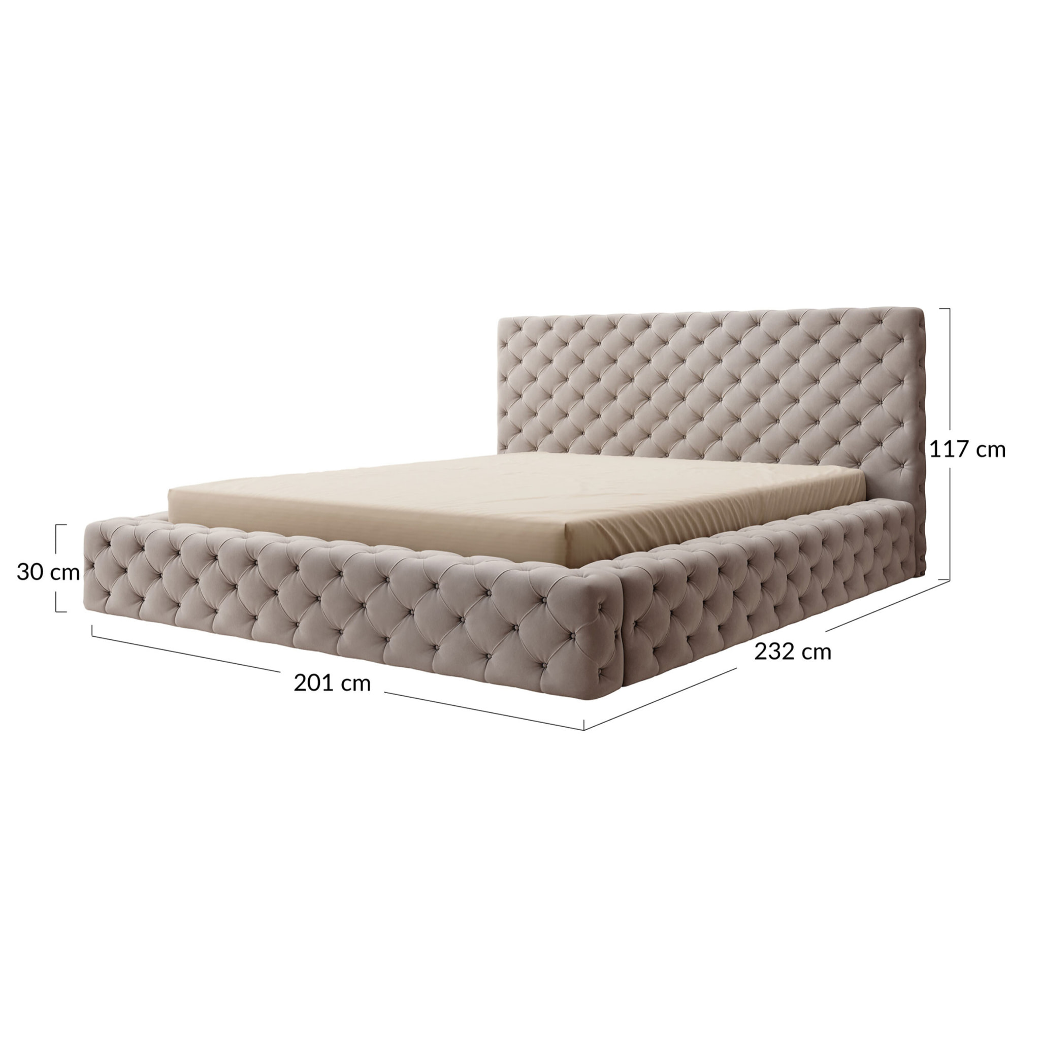 Christiana - lit coffre - 180x200 - sommier inclus - en velours - Bleu marine
