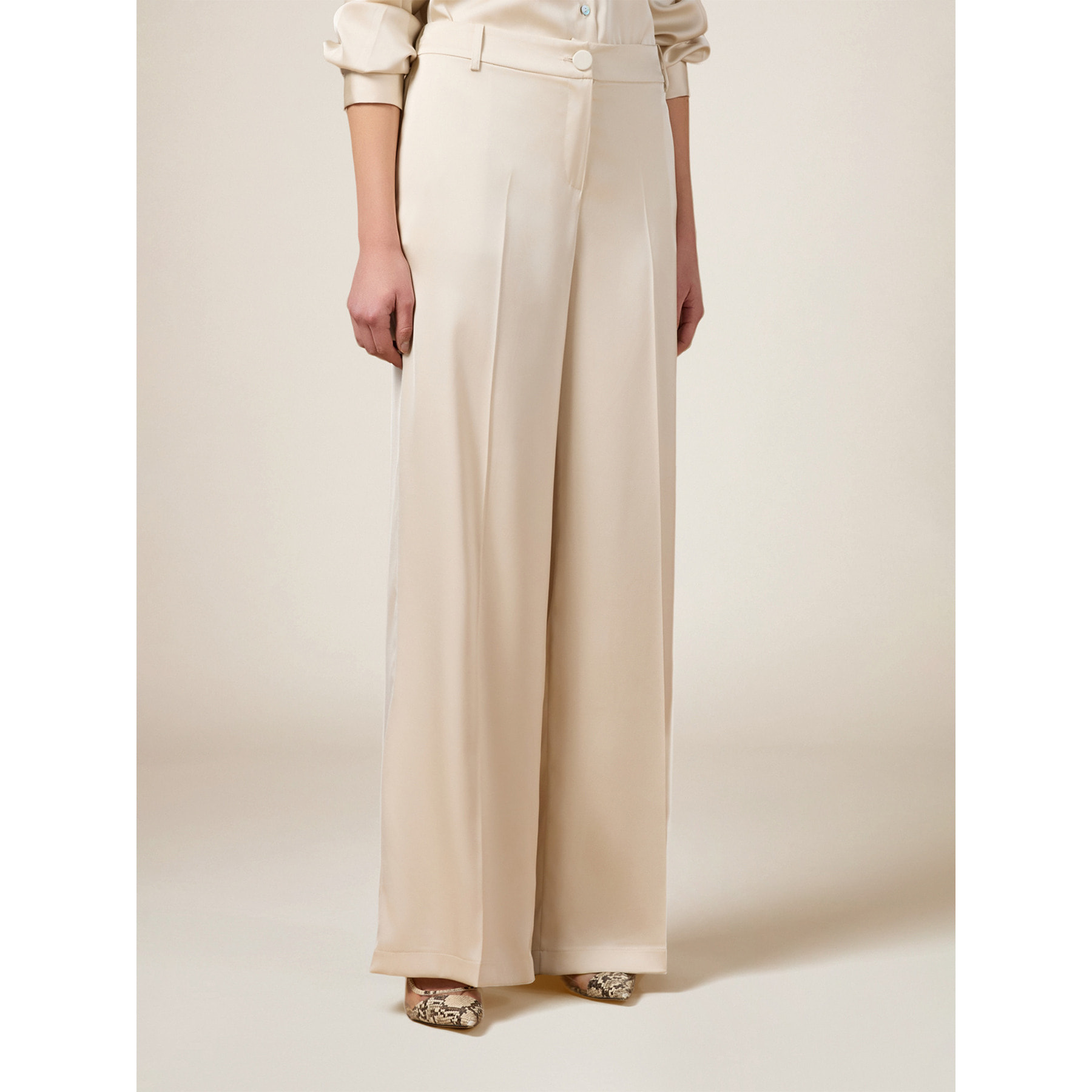 Oltre - Pantalones palazzo - Blanco