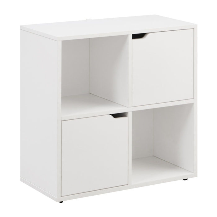 Mobile libreria con 4 cubi con 2 ante bianca - Ubli